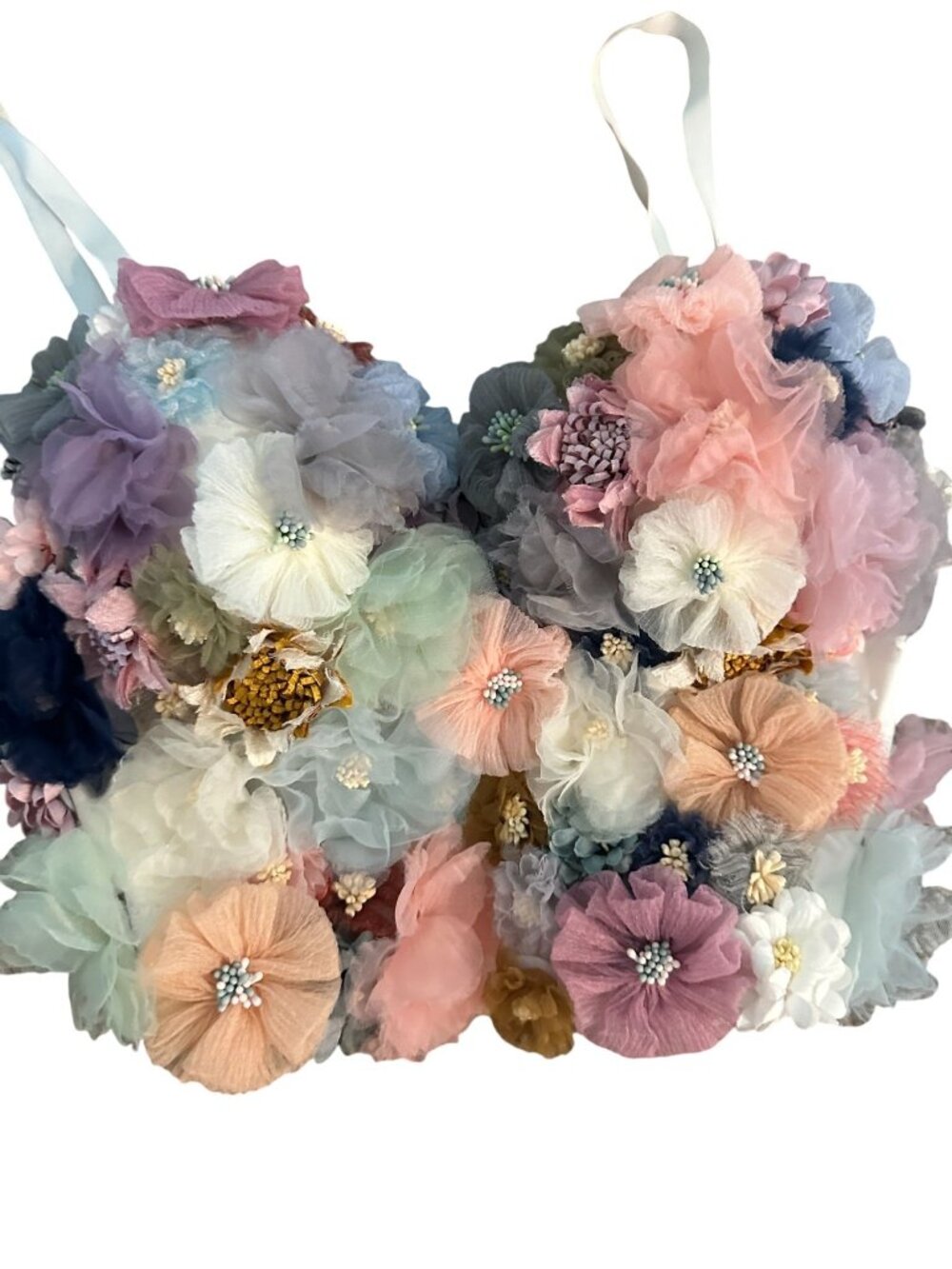 The Sang Floral Embellished Bustier Top S Multicolor Polyester & Spandex - Picture 2 of 7